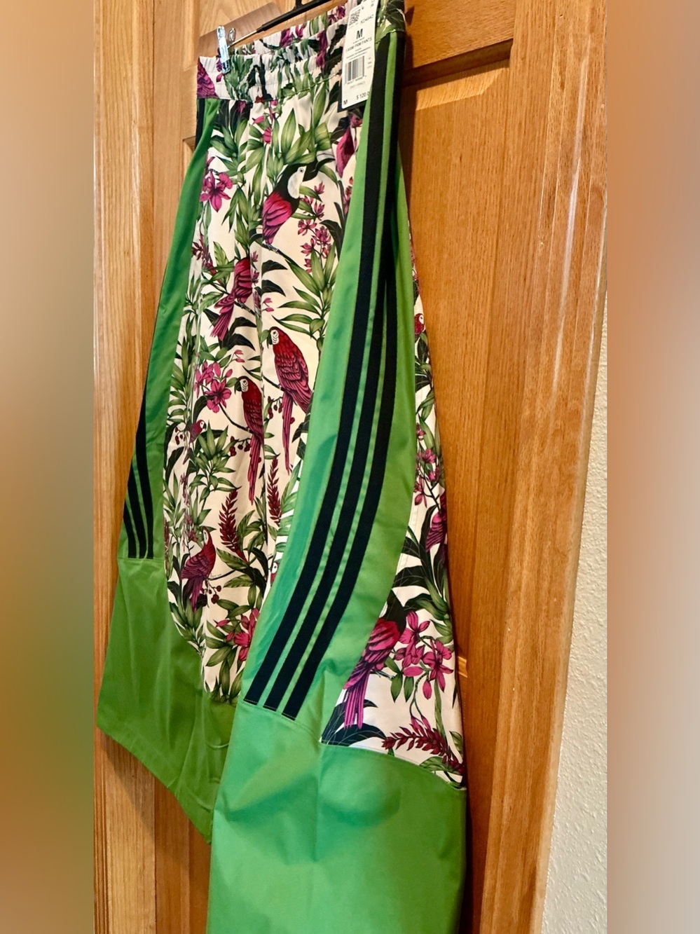 Adidas x Farm Rio Premium Track Pants W/ Tropical Print Crew Green New Size M - Picture 6 of 10